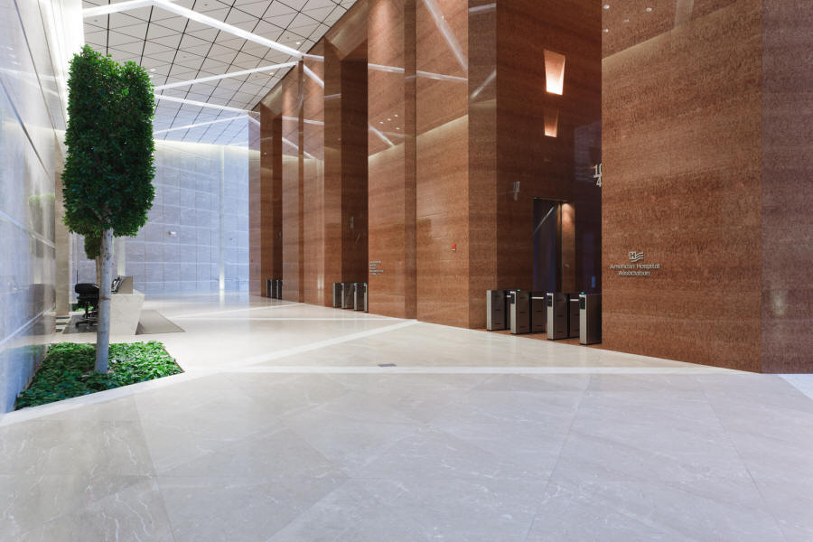Photo of Chicago high-rise office lobby