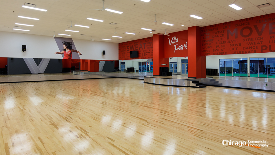 Wide shot of one of the exercise areas